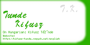 tunde kifusz business card